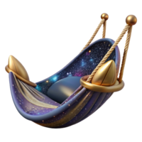 serene creative Woven Hammock Side View Isolated with Rope Detail high resolution png