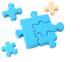 Puzzle pieces assembling - concept of problem solving and teamwork png