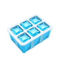 Ice cubes in a blue tray png