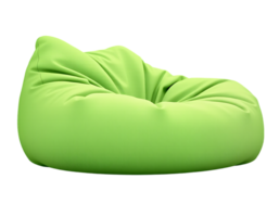 Green bean bag chair isolated on a transparent background png