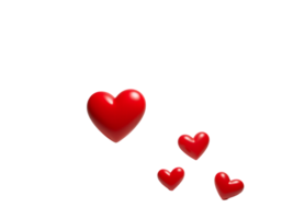 Red hearts floating png