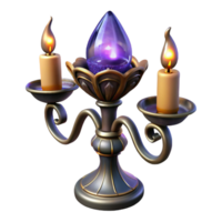 serene vintage Wrought Iron Candle Holder Side View Isolated with Scroll Design png