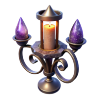 beautiful vintage Wrought Iron Candle Holder Side View Isolated with Scroll Design professional png
