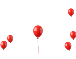 Red Balloons Floating on a Transparent Background png