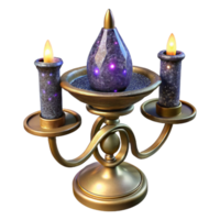 serene rustic Wrought Iron Candle Holder Side View Isolated with Scroll Design original png