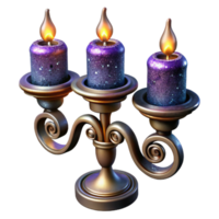 beautiful abstract Wrought Iron Candle Holder Side View Isolated with Scroll Design premium png