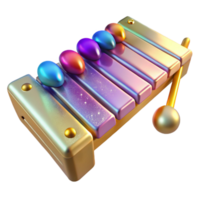 wonderful minimalist Xylophone Cutout with Colorful Keys on Transparent Background high resolution png