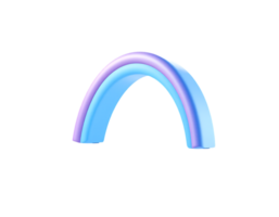 A 3D render of a blue and purple rainbow illustration png
