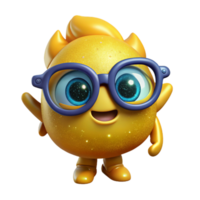 extraordinary classic Yellow 3d Cartoon Character Head Isolated Element high resolution png