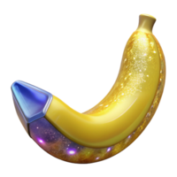 beautiful rustic Yellow Banana 3d Model with Peel Transparent original png