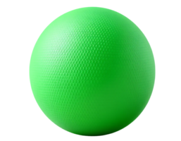 Green rubber ball with textured surface isolated on transparent background png