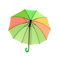 Colorful Umbrella with Green and Orange Panels png