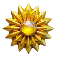 stunning modern Yellow Sunburst Fractal with Transparent Background genuine png