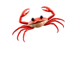 Cartoon Red Crab with Raised Claws png