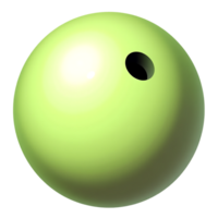 Green Bowling Ball with a Hole on a Transparent Background png