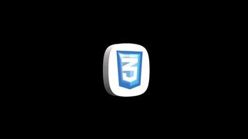 CSS programming language 3d icon animation transparent background video