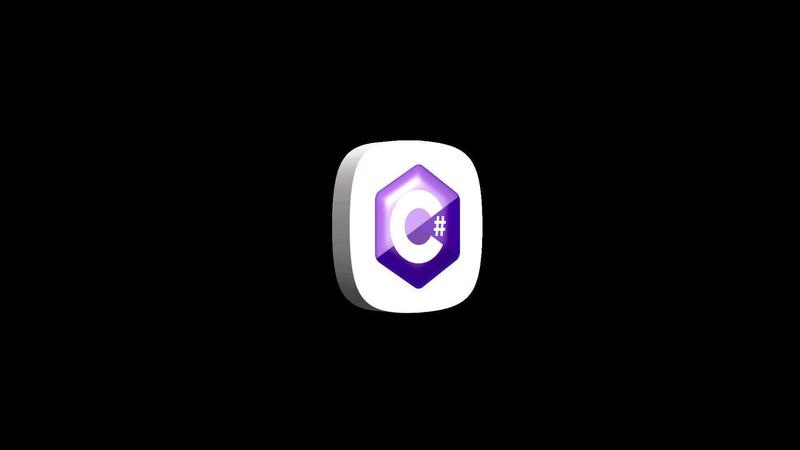 C sharp programming language 3d icon animation transparent background ...