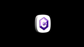 C sharp programming language 3d icon animation transparent background video