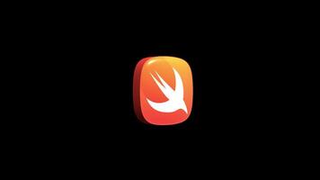 Swift programming language 3d icon animation transparent background video