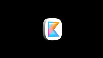 Kotlin programming language 3d icon animation transparent background video