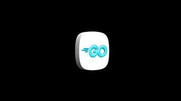 Go programing language 3d icon animation transparent background video