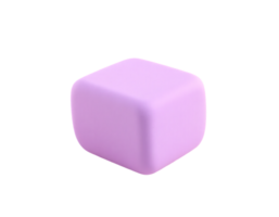 A simple 3D rendered purple cube with rounded edges. png