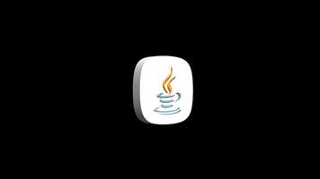 Java programming language 3d icon animation transparent background video