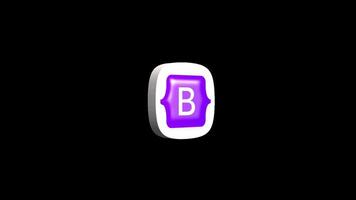 Bootstrap 3d icon animation transparent background video