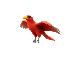 Red bird with wings spread png