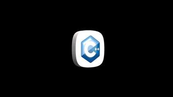 C plus programming language 3d icon animation transparent background video