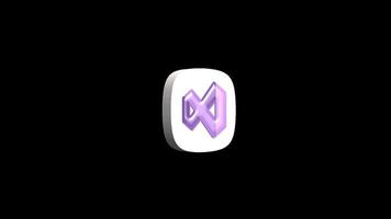 Visual studio 3d icon animation transparent background video