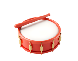 Red drum with drumstick isolated on transparent background png