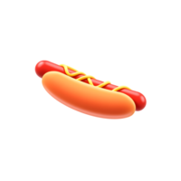 Delicious and Realistic 3D Render of a Hot Dog with Mustard on a Transparent Background png