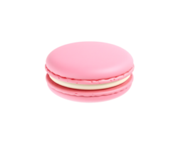 Pink macaron with cream filling isolated on white background png