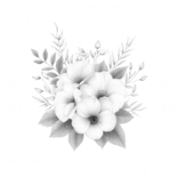 A beautiful arrangement of delicate white flowers, adorned with lush green leaves, set against a soft background. Ideal for floral designs and creative projects. png