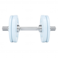 A close-up image of a dumbbell isolated on a white background, perfect for fitness and exercise-related themes. png