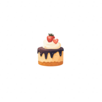 A delicious strawberry chocolate cake topped with creamy frosting, featuring fresh strawberries. Perfect for desserts, celebrations, and special occasions. png