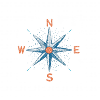 A detailed compass design featuring cardinal directions, ideal for navigation and exploration themes, on a transparent background. png