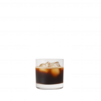 A glass of iced coffee with rich color and ice cubes, perfect for a refreshing summer beverage, isolated on a clean white background. png