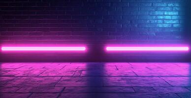 Two neon lights in a dark room photo
