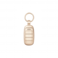 Close-up of a sleek, modern key fob on a white isolated background, showcasing the elegant design and functionality of contemporary automotive technology. png
