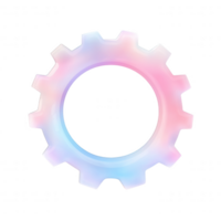 Colorful gradient gear icon, symbolizing innovation and engineering, perfect for tech and design projects, isolated on white background. png