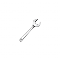 High-quality steel wrench isolated on white background, ideal for tools and hardware applications, showcasing its shiny finish and ergonomic design for efficient use. png