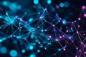 The background of a network of dots photo
