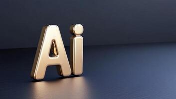 3d rendering of ai symbol on a black surface photo