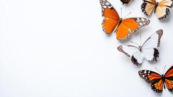 Butterflies on white background photo