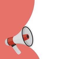 Classic Red Megaphone Speaker Annoucement with Text Space Flat Illustration vector