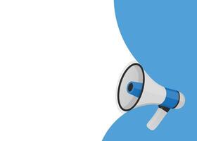 Classic Blue Megaphone Speaker Annoucement with Text Space Flat Illustration vector