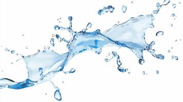 Splash of water creating dynamic shapes against a white background. photo