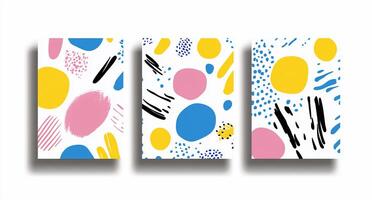 Abstract patterns with colorful shapes and textures for design use. photo